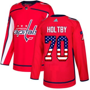 Washington Capitals Trikot #70 Braden Holtby Authentic Rot USA Flag Fashion